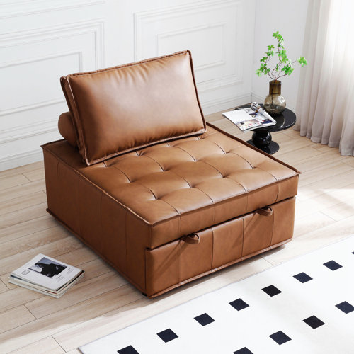 Latitude Run® 35.51'' Wide Tufted Convertible Chair, Lazy Sofa, Small